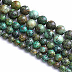 12MM 30PCS Natural Stone Green African Turquoise Spacer Loose Beads for Jewelry Making DIY Bracelet Necklace