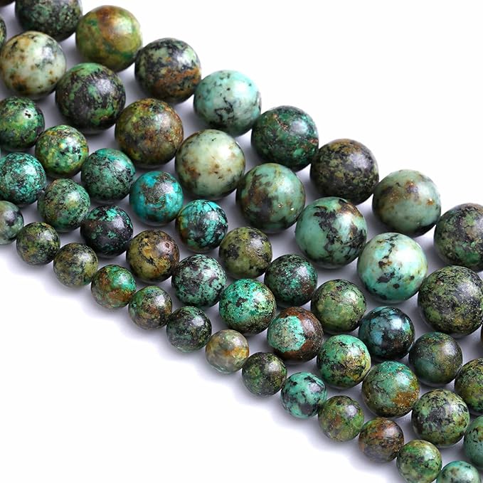 6mm 60pcs Natural Stone Green African Turquoise Spacer Loose Beads for Jewelry Making DIY Bracelet Necklace