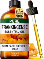 KUKKA Frankincense Essential Oils - 4 Fl Oz - for Hair, Skin, Diffuser, Aromatherapy & DIY Soap Making Scent