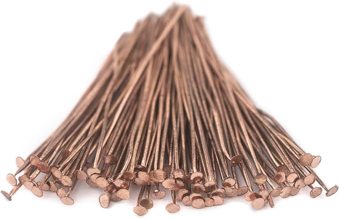 The Bead Chest Copper 21 Gauge 2 Inch Head Pins (Approx 100 Pieces)