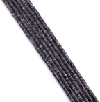 Natural Black Spectrolite Spacer Beads Caps Loose Semi Gemstone for Beading Jewelry Making 4mmx2mm 38cm