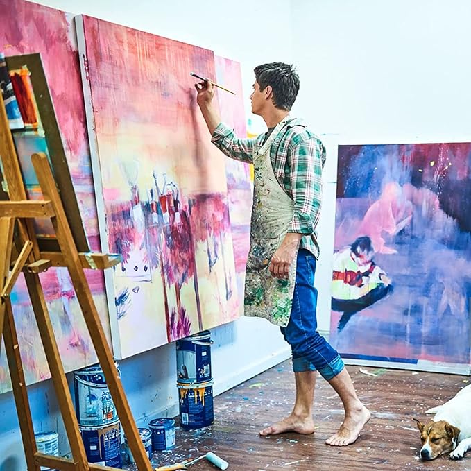 Stretched Canvases for Painting 16x40 Inch 2-Pack, 12.3 oz Triple Primed Acid-Free 100% Cotton Long Blank Canvas, Large Art Canvases for Oil Paint Acrylics Pouring & Wet Art Media, Pour Painting