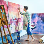 Stretched Canvases for Painting 16x40 Inch 2-Pack, 12.3 oz Triple Primed Acid-Free 100% Cotton Long Blank Canvas, Large Art Canvases for Oil Paint Acrylics Pouring & Wet Art Media, Pour Painting