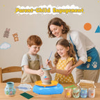 Pottery Wheel for Kids– Complete DIY Pottery Painting Kit for Ages 8-12 Beginners with 4 Air-Dry Clay Packs and Tools, Arts & Crafts Supplies Toys Birthday Gift for Boys Girls 6+ Years Old (Blue)