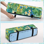 Binienty Dust Cover for Cutting Machine, Tropical Plumeria Pine Needle Leaf Stylish Scrapbooking Die-Cut Machine Cover with 3 Storage Pouch Craft Tool Organizer Holder
