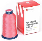 Richword Selected Pink Embroidery Thread 4000M(4374Y) 40WT Polyester Thread 100 Colors Selected for Commercial Multi Needles and Single Needle Embroidery Machine 0050
