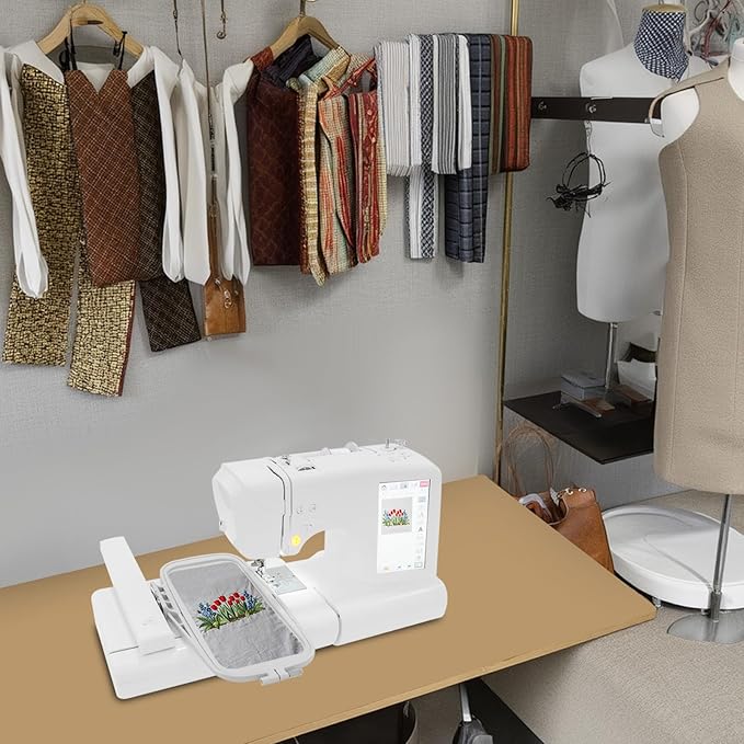 Automatic Embroidery Machine with 7 Inch Screen, Computerized Embroidery & Sewing Machine, 96 Built-in Designs, Includes All Accessories Supplies and Training for Beginners