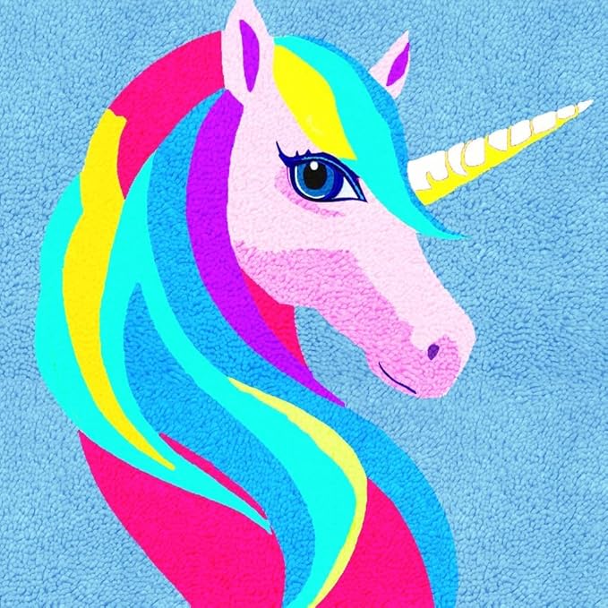 YAKOLECI Latch Hook Kits for Adults, Color Printed DIY Rug Crafts Arts Carpet for Home Decoration Festival Gift (Unicorn)