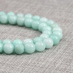 120PCS 6MM Natural Stone Amazonite Chalcedony Loose Beads for Jewelry Making DIY Bracelet Necklace 2 Strands