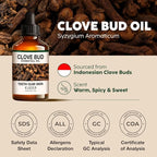 KUKKA Clove Essential Oils - 4 Fl Oz - for Hair, Skin, Diffuser, Aromatherapy & DIY Soap Making Scent