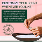 LILY LADUE 2lb/32OZ Pearled Candles Sand and Wicks with Bronze Bowl - White Unscented Plant-Based Pearl Sand Wax with 48 Wicks, Gift-Ready DIY Candle Making Kit with Reusable Powder Wax Beads