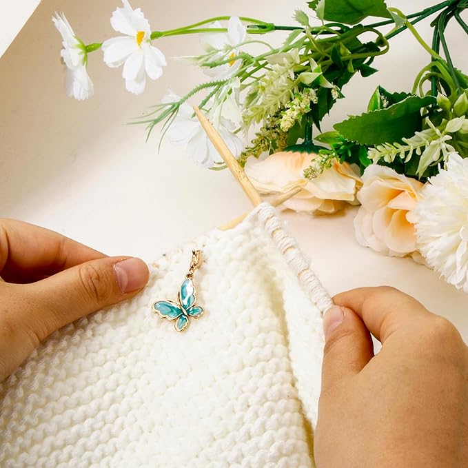 DoreenBeads Stitch Markers for Crocheting and Knitting, Alloy Enamel Crochet Marker Crochet Gifts for Knitting Weaving Sewing Accessories Quilting Jewelry Making