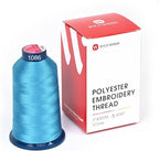 Richword Blue Embroidery Thread 4000M(4374Y) 40WT Polyester Thread 100 Colors Selected for Commercial Multi Needles and Single Needle Embroidery Machine 1086