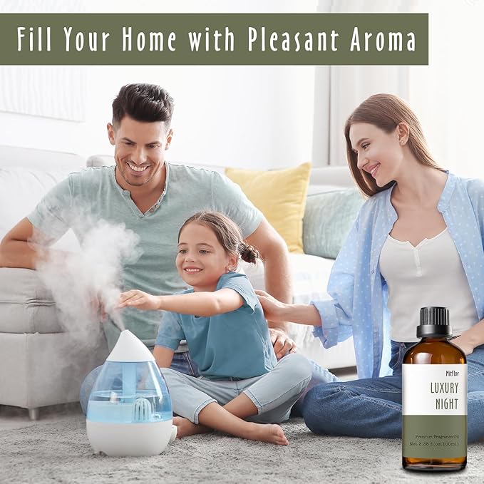 Luxury Night Fragrance Oil, MitFlor Hotel Diffuser Scent Essential Oil, 3.38 OZ/100ML, Inspired by Marriott Hotel, Large Size Premium Fragrance Oil for Soap & Candle Making