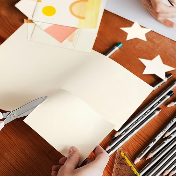 100 Sheets Cream Cardstock 8.5 x 11 Off White Card Stock,Goefun 65lb Ivory Paper Printer Paper for Cards Making, Office Printing, Wedding