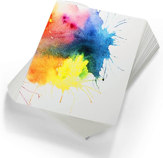 TaoBary 300 Pcs Watercolor Paper Sheet Bulk White Cold Press Paper Pack 110 lb 230 GSM Sketch Painting Watercolor Pad for Watercolorist Beginning Artists Adults Drawing Craft(12 x 18 Inch,230 GSM)