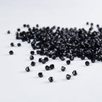 1100pcs Black 4mm Bicone Crystal Beads for Jewelry Making – Small Faceted Glass Beads for Bracelets, Earrings, Loc Sprinkles, DIY Crafts