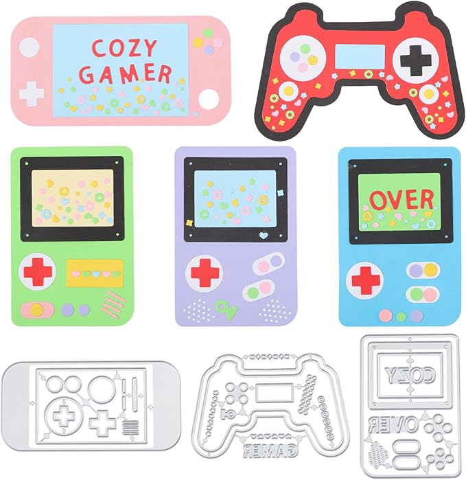 GLOBLELAND Game Console Shaker Cutting Dies for Card Making Game Machine Shaker Cut Die for DIY Scrapbooking Journal Embossing Paper Craft Decor