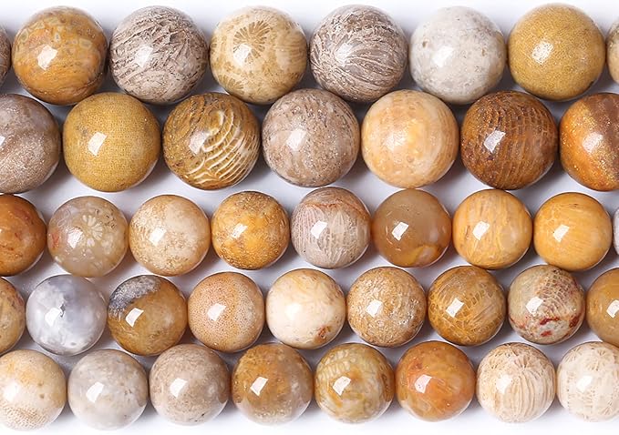 12pcs 32mm Natural Coral Jade Chrysanthemum Stone Beads Round Loose Beads for Jewelry Making,DIY Bracelet Necklace