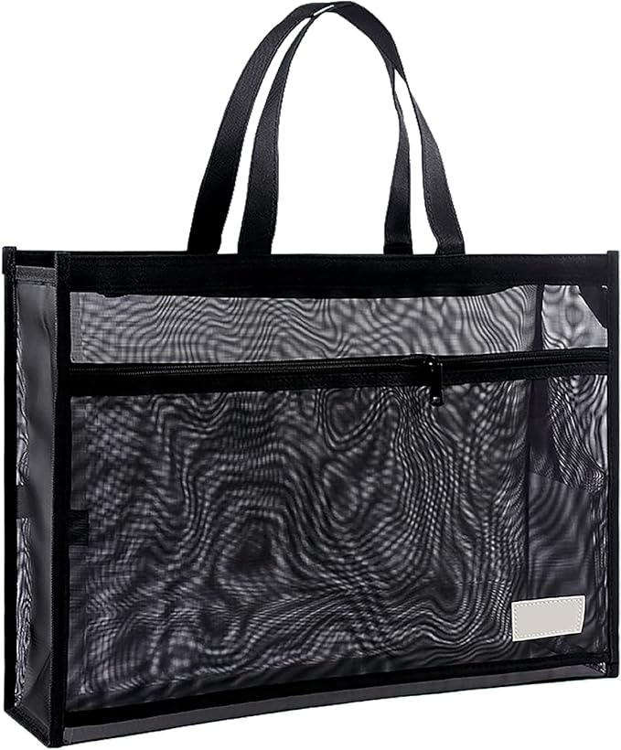 Art Portfolio Bag 18 x 12 Inch, Poster Storage Bag with Handle and Zipper Organizer Transparent Bag for Posters Board, Painting Book, Bulletin Boards, Watercolor Sketchbook