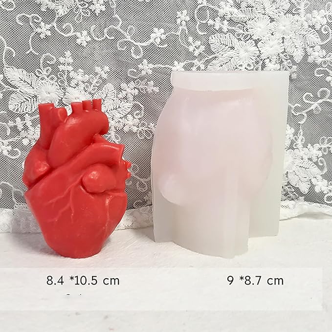 Organ Heart Silicone Resin Casting & Soap Making Molds - 3D Animal Shapes for Candle Making & Home Decor