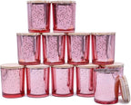 Thick Candle Jars for Making Candles 12 Pcs, 7 OZ Empty Jars with Wood Lids for Candle Making, Sample Container, Rose Pink