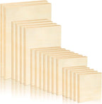 18 Pack Unfinished Wood Canvas Panels Kit Wooden Panel Boards Wood Paint Pouring Panels Wooden Canvas Panels Boards for Painting, Pouring Art, Crafts/11.8x7.9Inch/9x7.5Inch/6x6Inch/4.7x4.7Inch