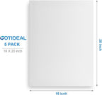 GOTIDEAL Stretched Canvas, 16x20 Inch Set of 5, Primed White - 100% Cotton Artist Canvas Boards for Painting, Acrylic Pouring, Oil Paint Dry & Wet Art Media