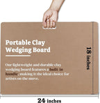 CALPALMY Clay Wedging Board with Convenient Built-in Handle - 24 x 18" Portable Clay Board for Ceramics, Clay Crafts, and Pottery - Sturdy 9mm Thickness MDF Tote Board for Clay Art Enthusiasts