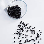 1200pcs Black 3mm Bicone Crystal Beads for Jewelry Making – Small Faceted Glass Beads for Bracelets, Earrings, Loc Sprinkles, DIY Crafts