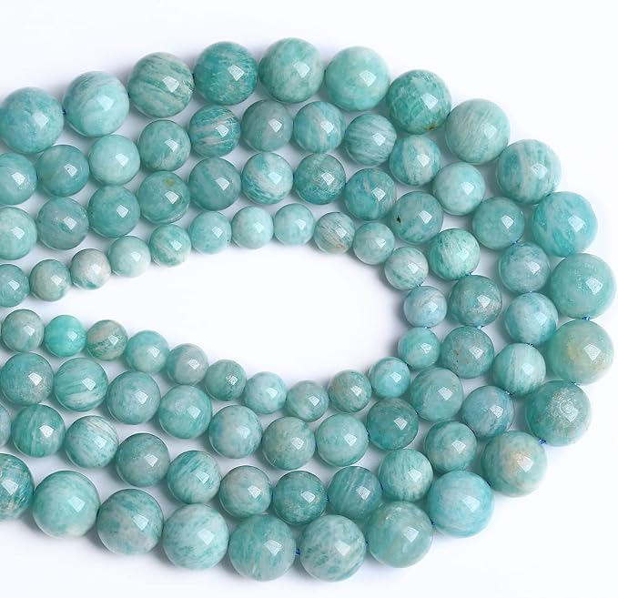 8MM 45PCS Natural Stone Amazonite Gemstone 2A Grade Crystal Loose Beads for Jewelry Making DIY Bracelet Necklace 1 Strand