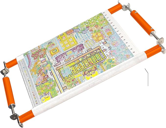 Couple Embroidery Art Embroidery Clip Frame Cross Stitch 4 Slot Presser Heavy Duty Embroidery Bandage Embroidery Frame Needlepoint Frame Embroidery Scroll Frame Embroidery Frames (Orange)