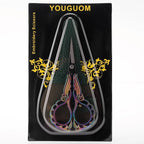 Embroidery Scissors W/Cover Sharp Tip Sewing Crafting Scissor for Needlework Threading Craft Artwork DIY Tools, Vintage Rainbow Mini Shears