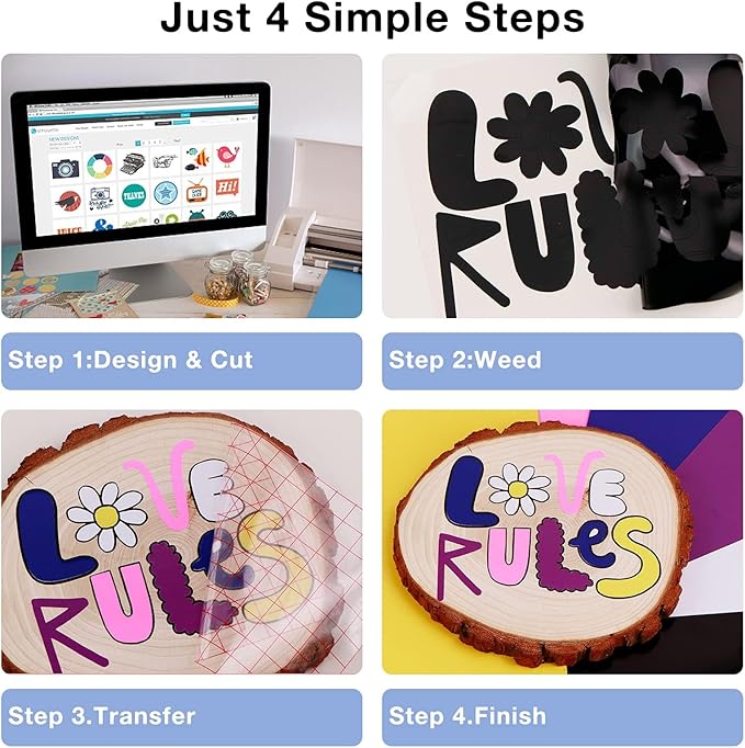 HTVRONT Permanent Vinyl, 14 Pack Matte Black Vinyl for Cutting Machine- 12 ” x 12 ” Black Permanent Adhesive Vinyl Sheets for Craft Projects