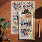 CHGCRAFT Moth Flowers Clear Stamps Moon Phase Silicone Stamps Craft Stamps for Journaling Card Making DIY Scrapbooking Handmade Photo Album Notebook