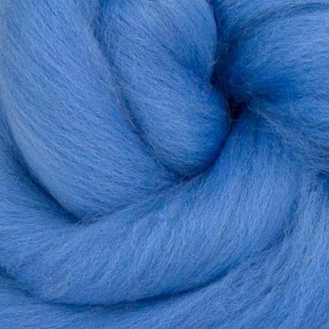 Revolution Fibers Merino Wool Combed Top | 1 lb Premium Wool Roving | 22 Micron, Best Merino Wool for Spinning, Tapestry, Needle Felting, Big Yarn Roving and Wall Hangings (Sky Blue)