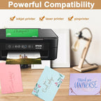 100 Sheets 20 Assorted Colors Cardstock Scrapbooking Paper, 92lb Heavyweight Card Stock A4 Colored Paper for Birthday Decorations, Cards Making, Greeting Cards, Wedding Invitations