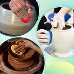 12Pcs Clay Sponges for Clay, Boyistar Ceramics Pottery Clay Sponge for Shaping and Clean Sponge with 3-Density Clay Sponge Artists Sponge for Pottery Modeling Sculpting with Mesh Bag