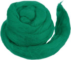 MECCANIXITY Wool Roving Yarn Soft Felting Wool 50g/1.76oz Pure Chunky Roving Yarn for Needle Felting Knitting Blanket Spinning Weaving Art DIY Craft Green