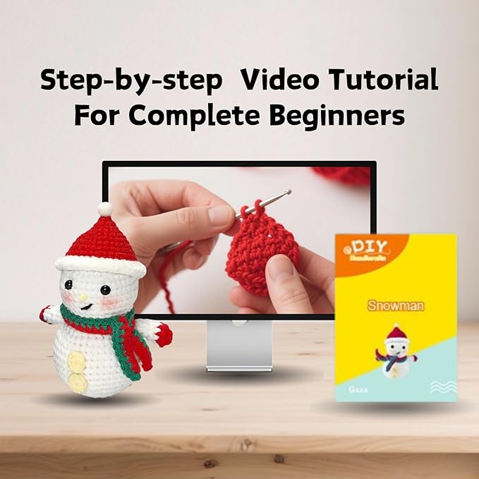 THOVY Crochet Kit for Beginners,Crochet Starter Kit w Step-by-Step Video Tutorials,Easy Beginner Crochet Kit for Adults,DIY Crochet Starter Set