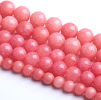 8MM 45PCS Natural Stone Pink Jade Beads Rhodochrosite Chalcedony Beads for Jewelry Making DIY Bracelet 1 Strand