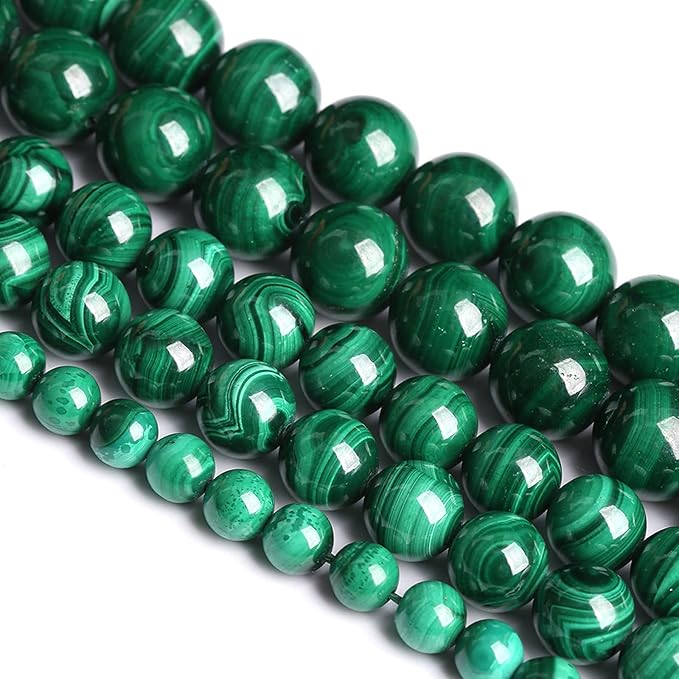 10MM 19PCS Natural Stone Green Malachite 3A Grade Gemstone Loose Beads for Jewelry Making DIY Bracelet