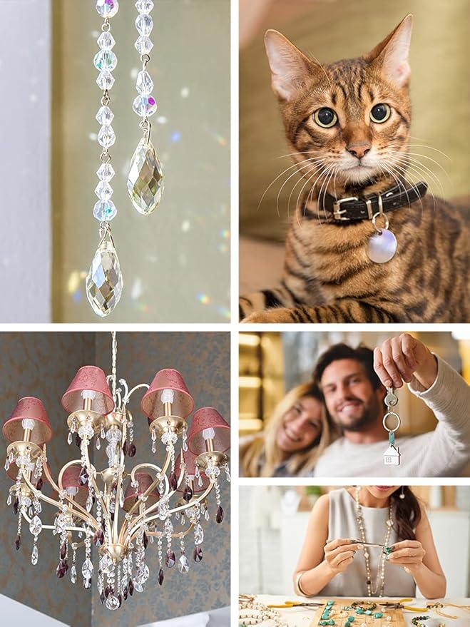 Mandala Crafts Assorted Gunmetal Double Jump Rings for Jewelry Making - 540 Pcs Mini Split Key Rings Set for Crafts, DIY Keychains, and Accessories