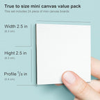 AUREUO Mini Magnetic Canvas Panel 2.5x2.5 Inch / 24 Pack - Small Square Flat Canvas Board with Magnet Back Art Gift Set Bulk Pack Tiny Thin Canvases for Acrylic Painting & Craft
