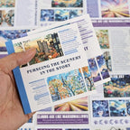 40 Sheets Pre-Cut PET Washi Sticker Books for Journaling, 2Pack Watercolor City and Night Sky Themes, Scrap Book Stickers for Scrapbooking, Junk Journal Supplies, Aesthetic Collage