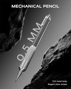 0.5mm Mechanical Pencil with Metal Gift Case, 1PCs Metal Mechanical Pencil with 120PCS HB Lead Refills,4B Erasers and 9PCS Eraser Refills, for Writing Drafting Drawing and Sketching(Silver)