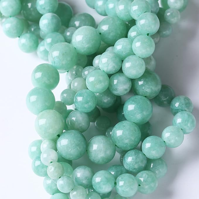 6mm 60pcs Natural Stone Burmese Jade Beads for Jewelry Making DIY Bracelet Crystal