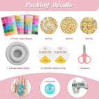 Funtopia 8mm Glass Beads for Jewelry Making, 4 Types 96 Colors Glass Beads Bracelet Making Kit, 2276pcs Round Crystal Beads for Bracelets Necklace Earrings DIY Crafts