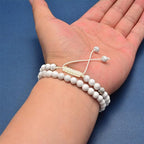 NCB 100pcs Original Natural Stone Beads Gemstone Round Loose Beads 6mm Genuine Real Stone Energy Beads for DIY Jewelry Making, Stretch Unisex (White Howlite, 6mm 100Beads)