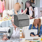Overlock Sewing Machine Cover with Oxford Cloth and Multiple Storage Pockets, Protective Dust Shield for Serger or Overlock Machine, Fits 31.5 x 29 x 28.5 cm, Simpleto Clean for Home Sewing(Grey)